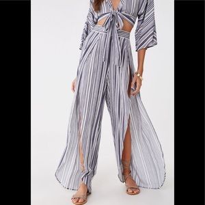 ASOS-Striped crop top and split leg pants NEW
